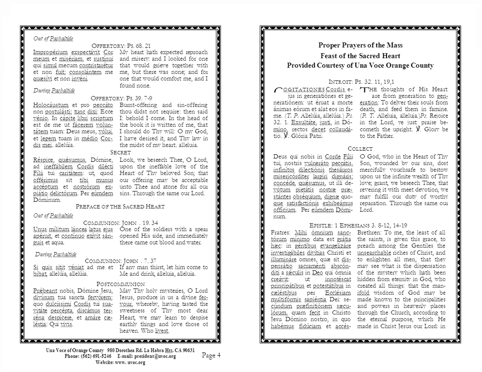 Mass Schedule